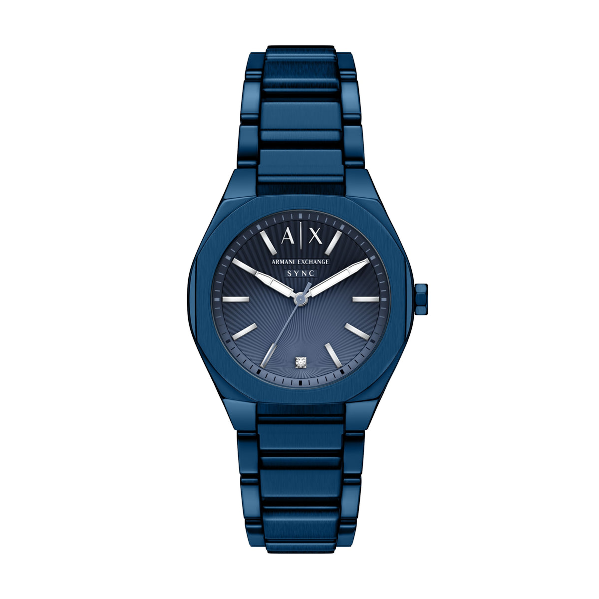 Armani Exchange Women's Sync Three-Hand Blue Stainless Steel Watch