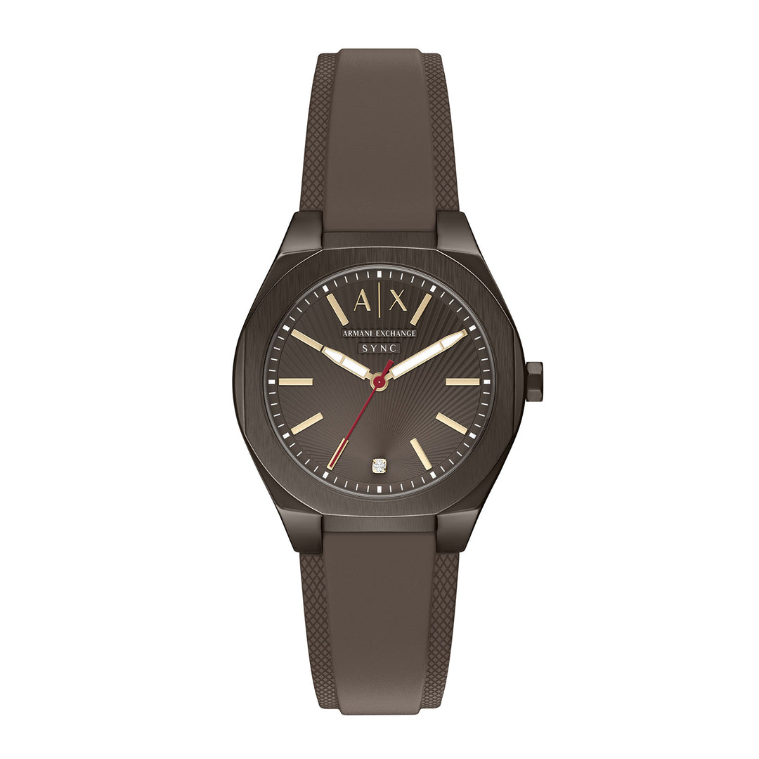 Armani Exchange Women's Sync Three-Hand Brown Silicone Watch