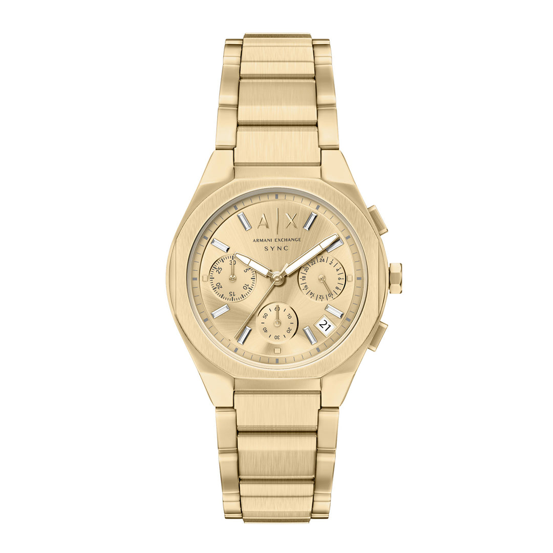 Armani Exchange Women's Sync Chronograph Gold-Tone Stainless Steel Watch