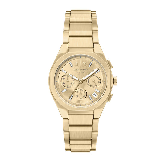 Armani Exchange Women's Sync Chronograph Gold-Tone Stainless Steel Watch