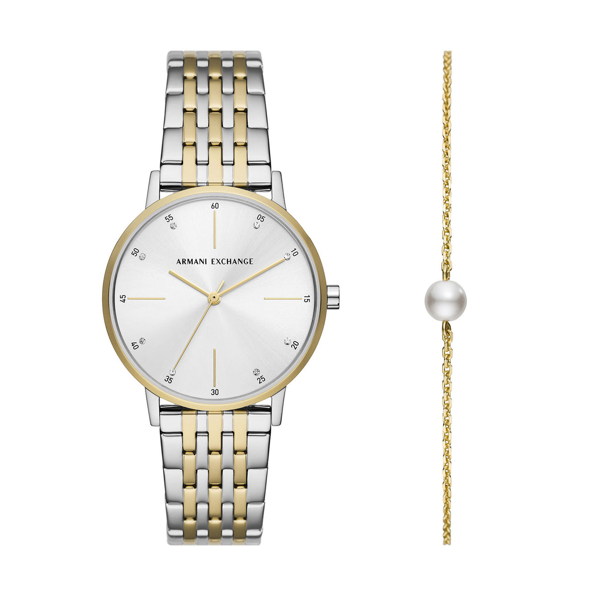 Armani Exchange Lola 2-Tone Stainless Steel Set Women's Watch