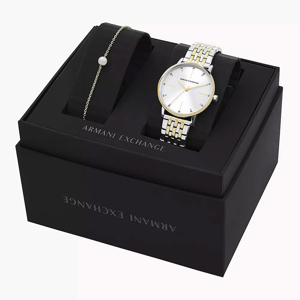 Armani Exchange Lola 2-Tone Stainless Steel Set Women's Watch
