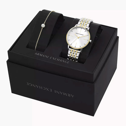 Armani Exchange Lola 2-Tone Stainless Steel Set Women's Watch