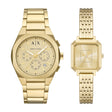 Armani Exchange Men's Sync Chronograph Gold-Tone Stainless Steel Watch Pair Gift Set
