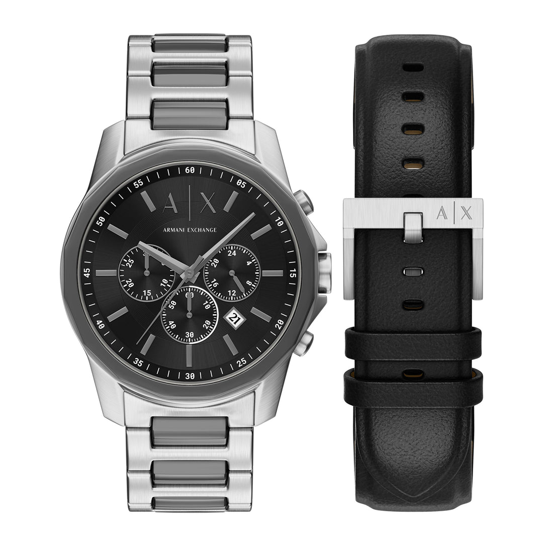Armani Exchange Men's Chronograph Two-Tone Stainless Steel Watch and Interchangeable Strap Set