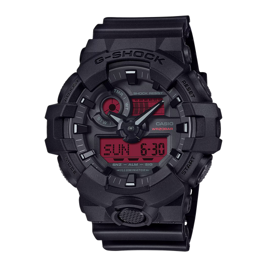 G-Shock Red and Black Collection Men Casual Watch GA-700BBR-ADR