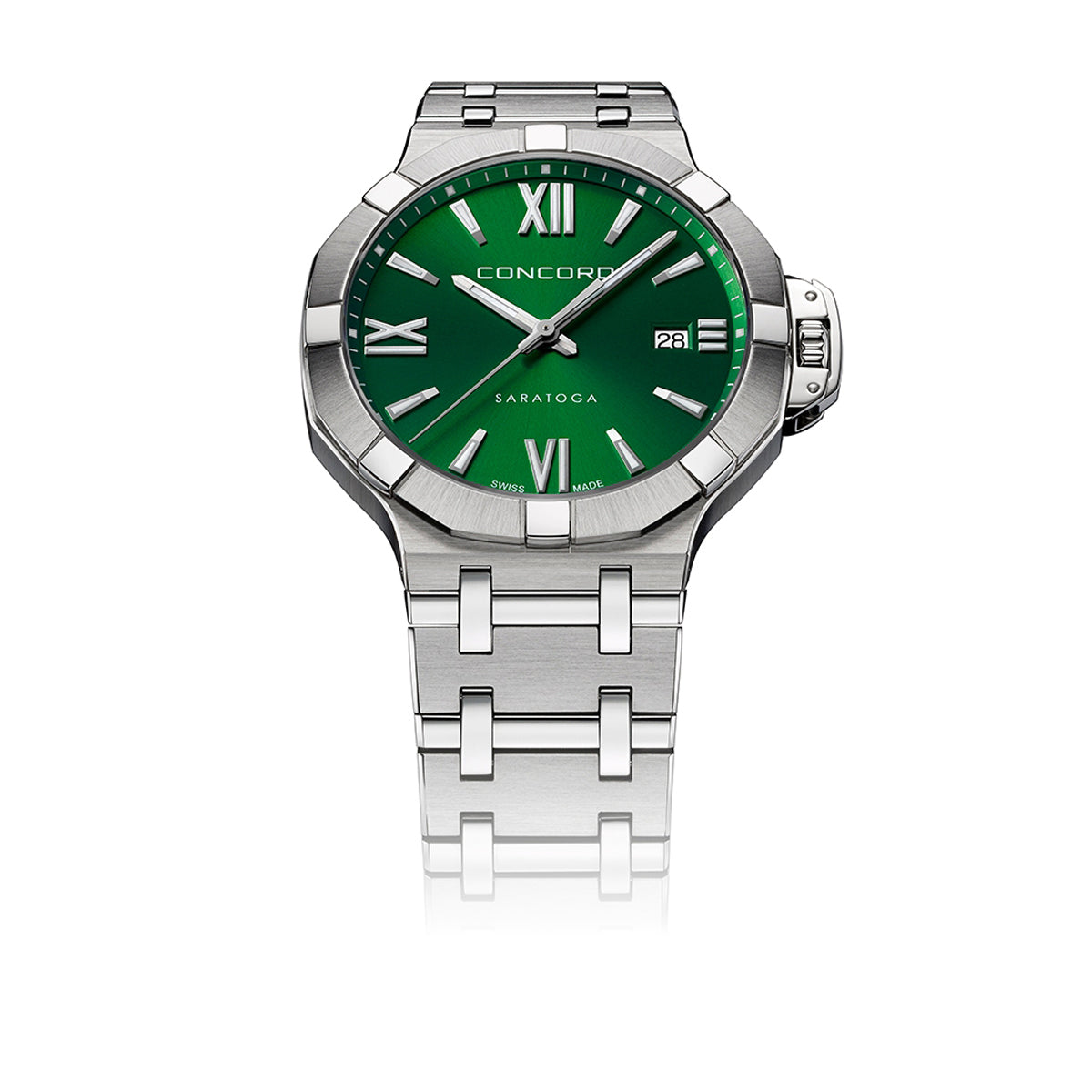 Concord Mens Watch Silver Tone Case Quartz