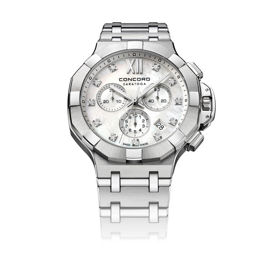Concord Mens Watch Silver Tone Case Quartz