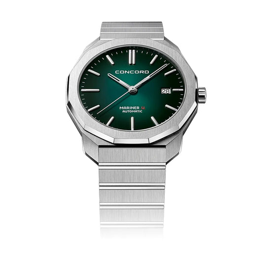Concord Men's Silver Tone Case Green Dial Automatic Watch