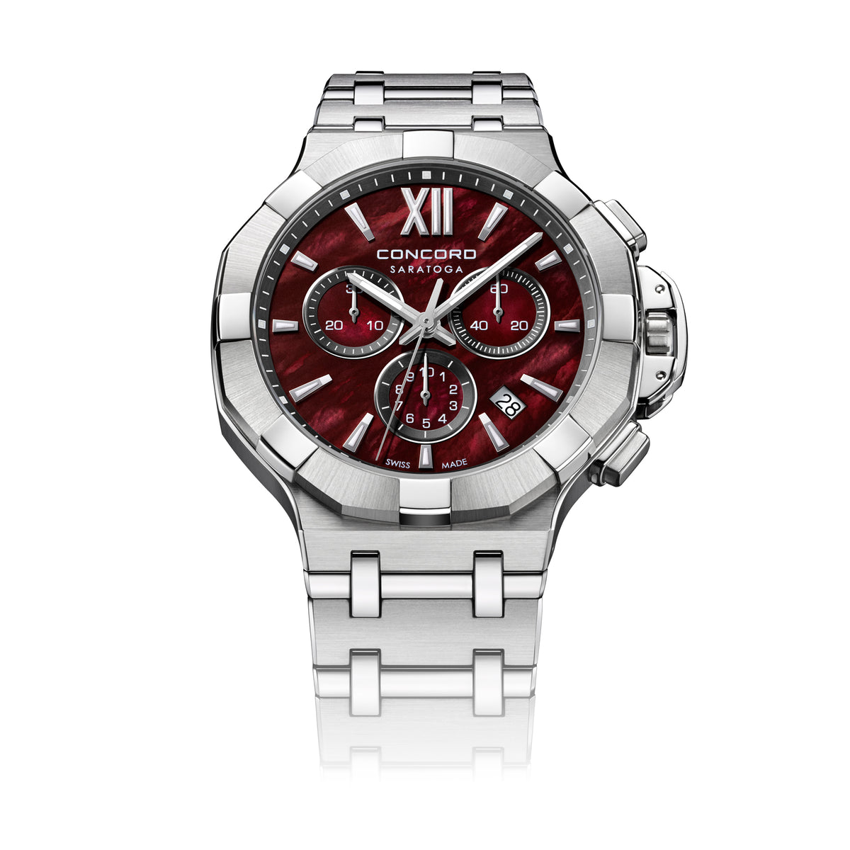 Concord Mens Watch Silver Tone Case Quartz