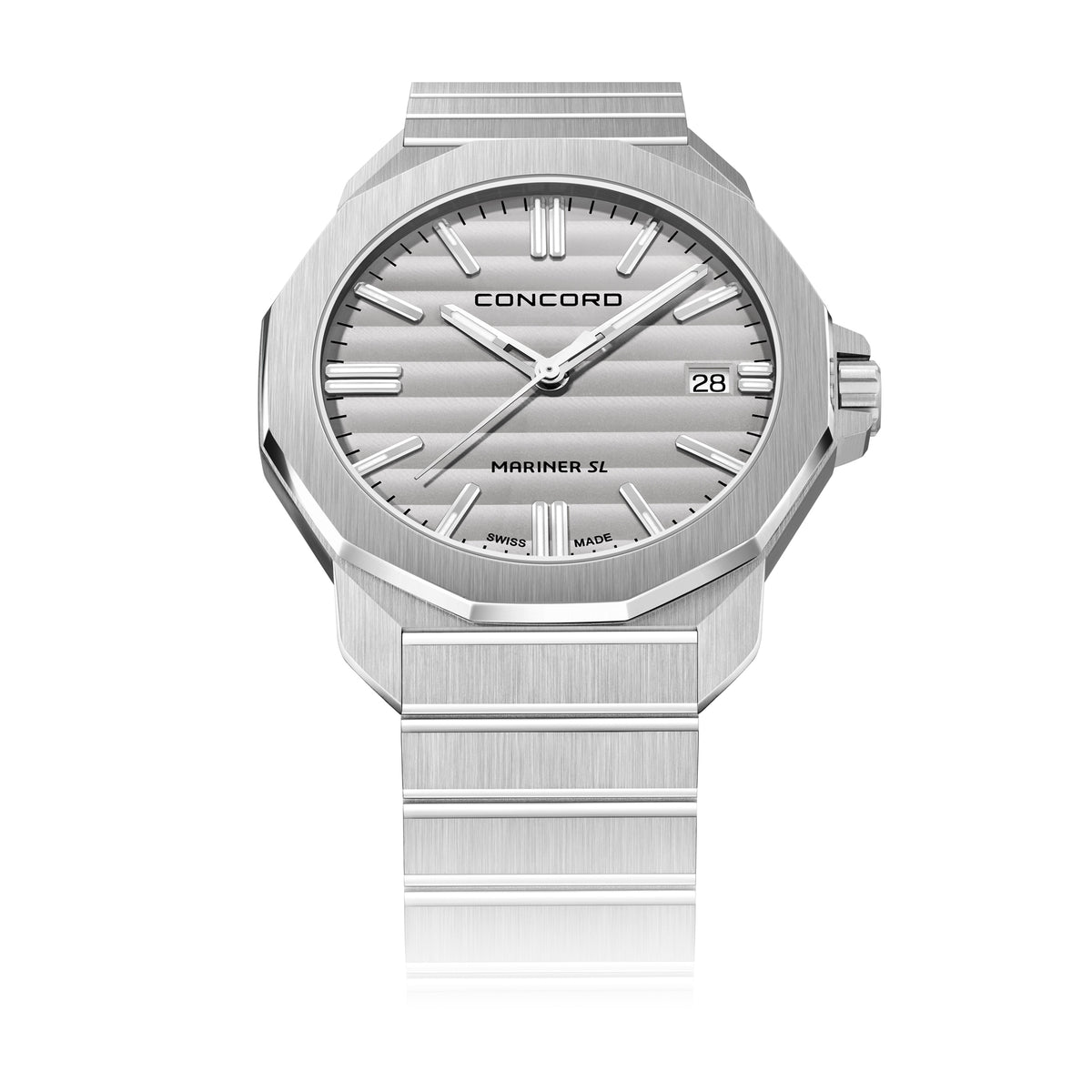 Concord Mens Watch Silver Tone Case Quartz