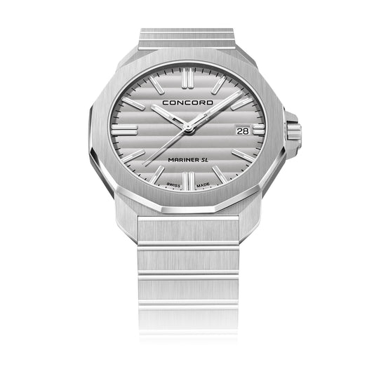 Concord Mens Watch Silver Tone Case Quartz