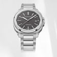 Concord Men's Silver Tone Case Grey Dial Quartz Watch
