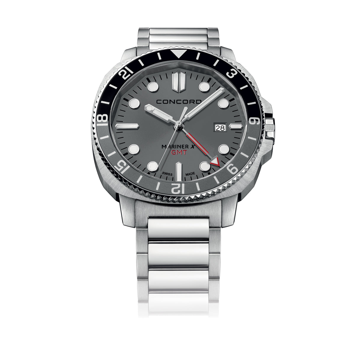 Concord Mens Watch Silver Tone Case Quartz
