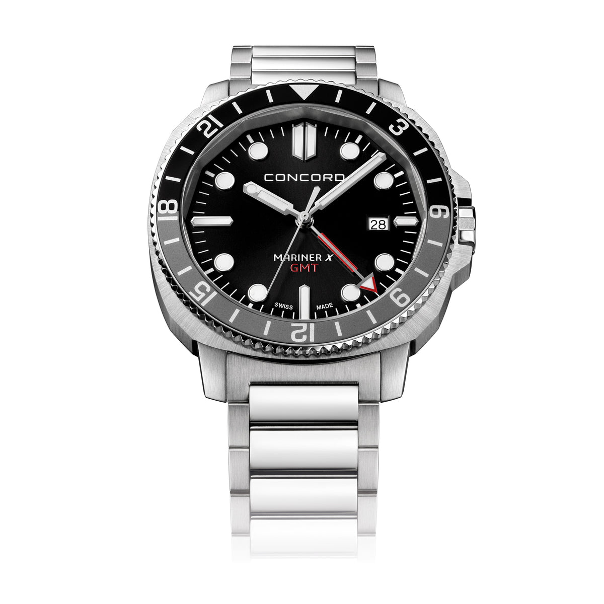 Concord Mens Watch Silver Tone Case Quartz