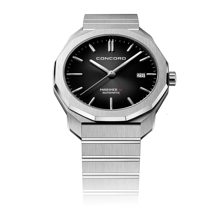 Concord Men's Silver Tone Case Black Dial Automatic Watch