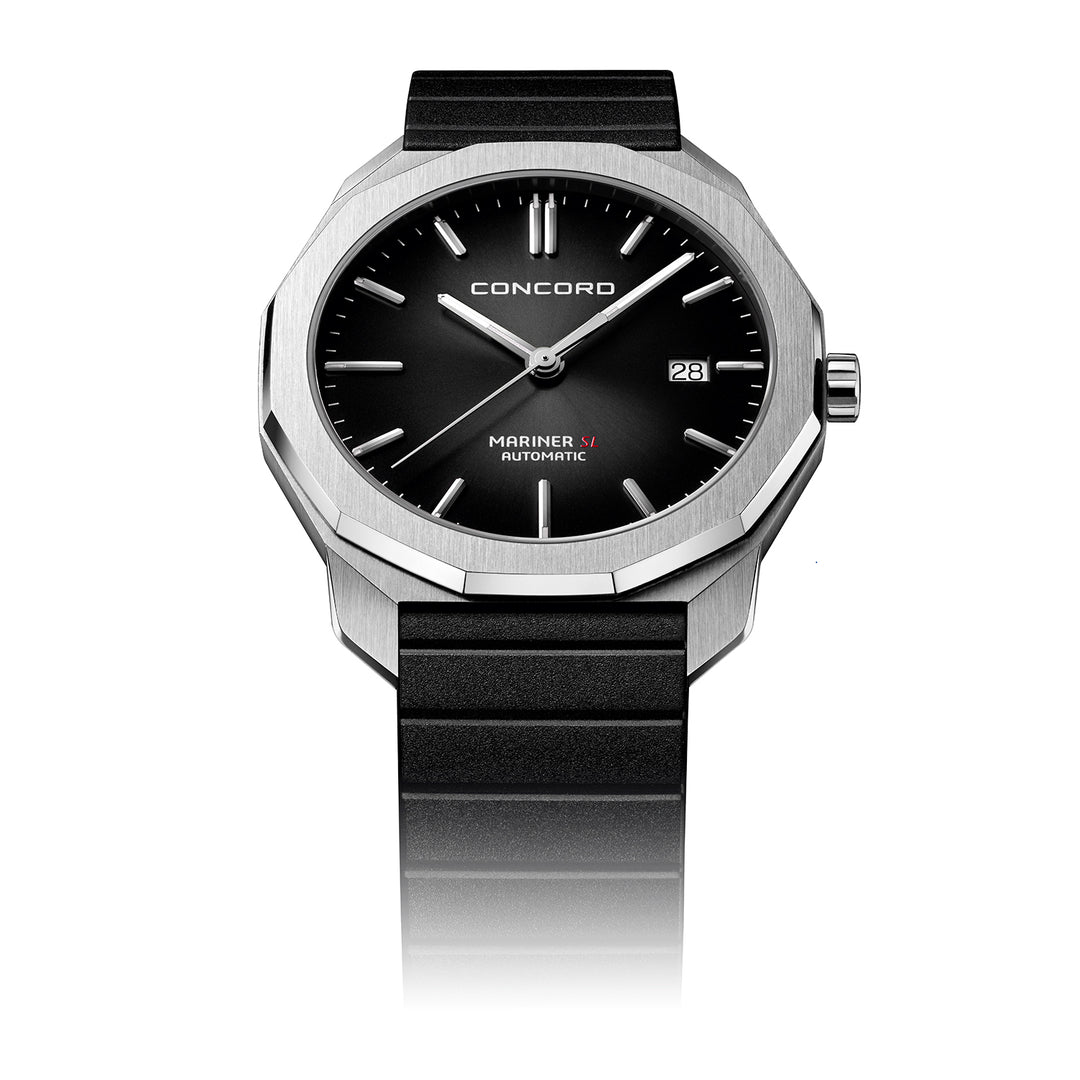 Concord Men's Silver Tone Case Black Dial Automatic Watch