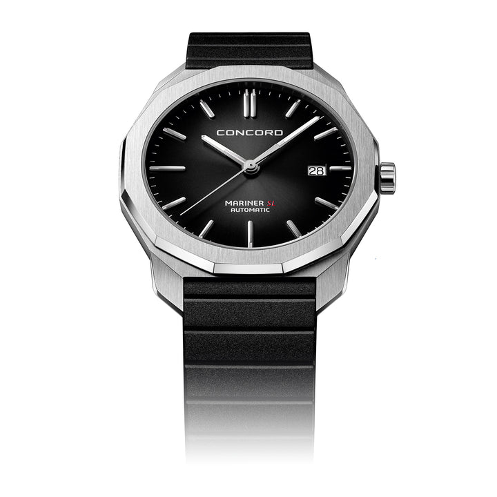 Concord Men's Silver Tone Case Black Dial Automatic Watch