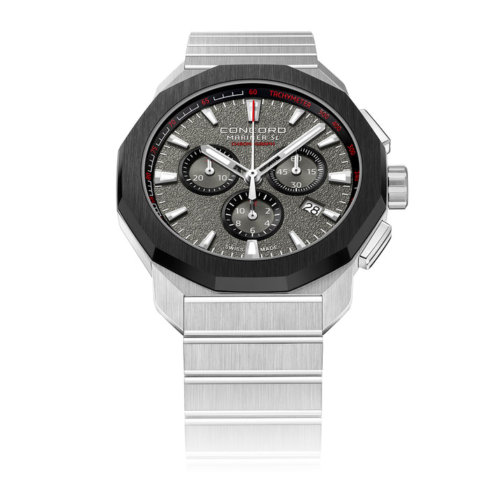 Concord Men's Silver Tone Case Grey Dial Quartz Watch