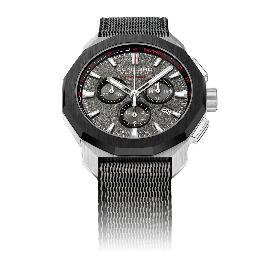 Concord Men's Silver Tone Case Grey Dial Quartz Watch