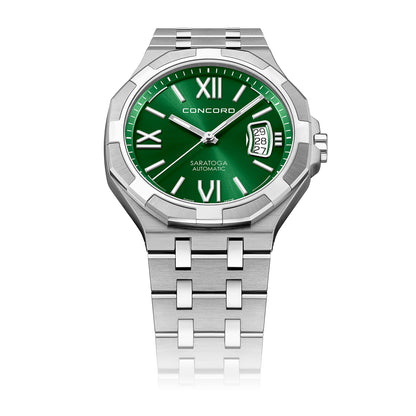 Concord Men's Silver Tone Case Green Dial Automatic Watch - 320608C