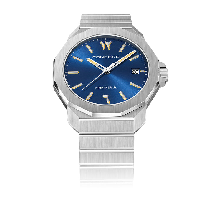 Concord Men's Silver Tone Case Blue Dial Quartz Watch
