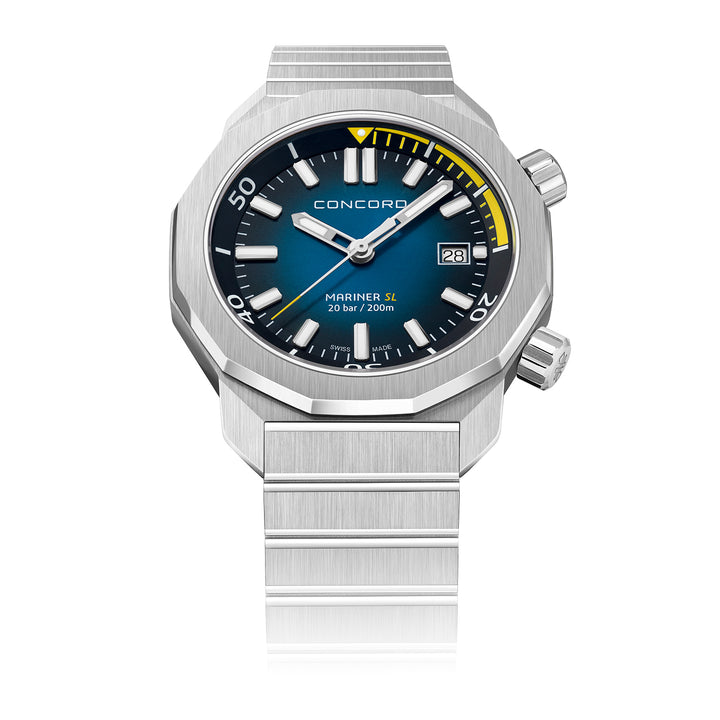 Concord Men's Silver Tone Case Blue Dial Automatic Watch