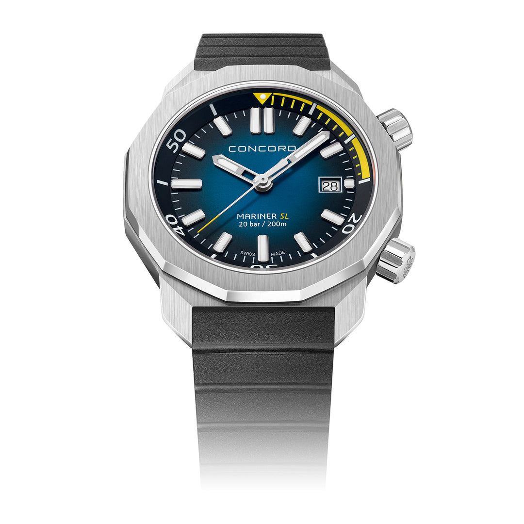 Concord Men's Silver Tone Case Blue Dial Automatic Watch