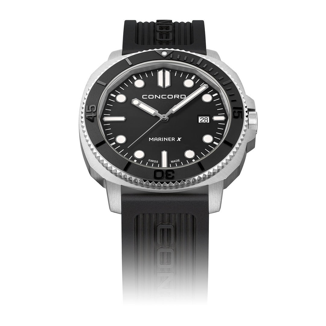 Concord Men's Silver Tone Case Black Dial Quartz Watch