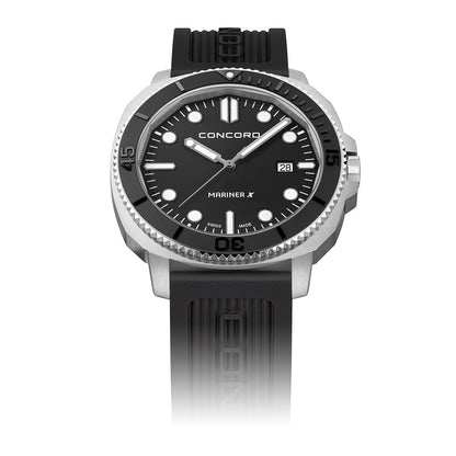 Concord Men's Silver Tone Case Black Dial Quartz Watch - 320617C