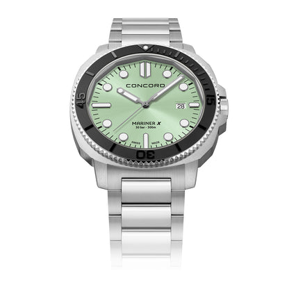 Concord Men's Silver Tone Case Green Dial Quartz Watch - 320620C