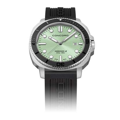 Concord Men's Silver Tone Case Green Dial Quartz Watch - 320620C