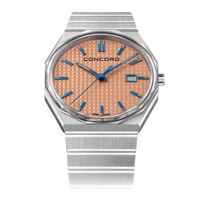 Concord Men's Silver Tone Copper Dial Quartz Watch - 320628C