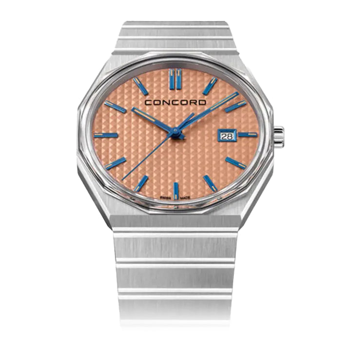 Concord Men's Silver Tone Copper Dial Quartz Watch
