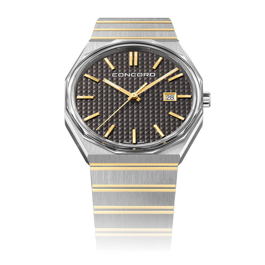 Concord Men's Silver Tone Anthracite Dial Quartz Watch