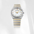 Concord Women's Silver & Gold Tone Case White MOP Dial 0.052ct Dia. Quartz Watch