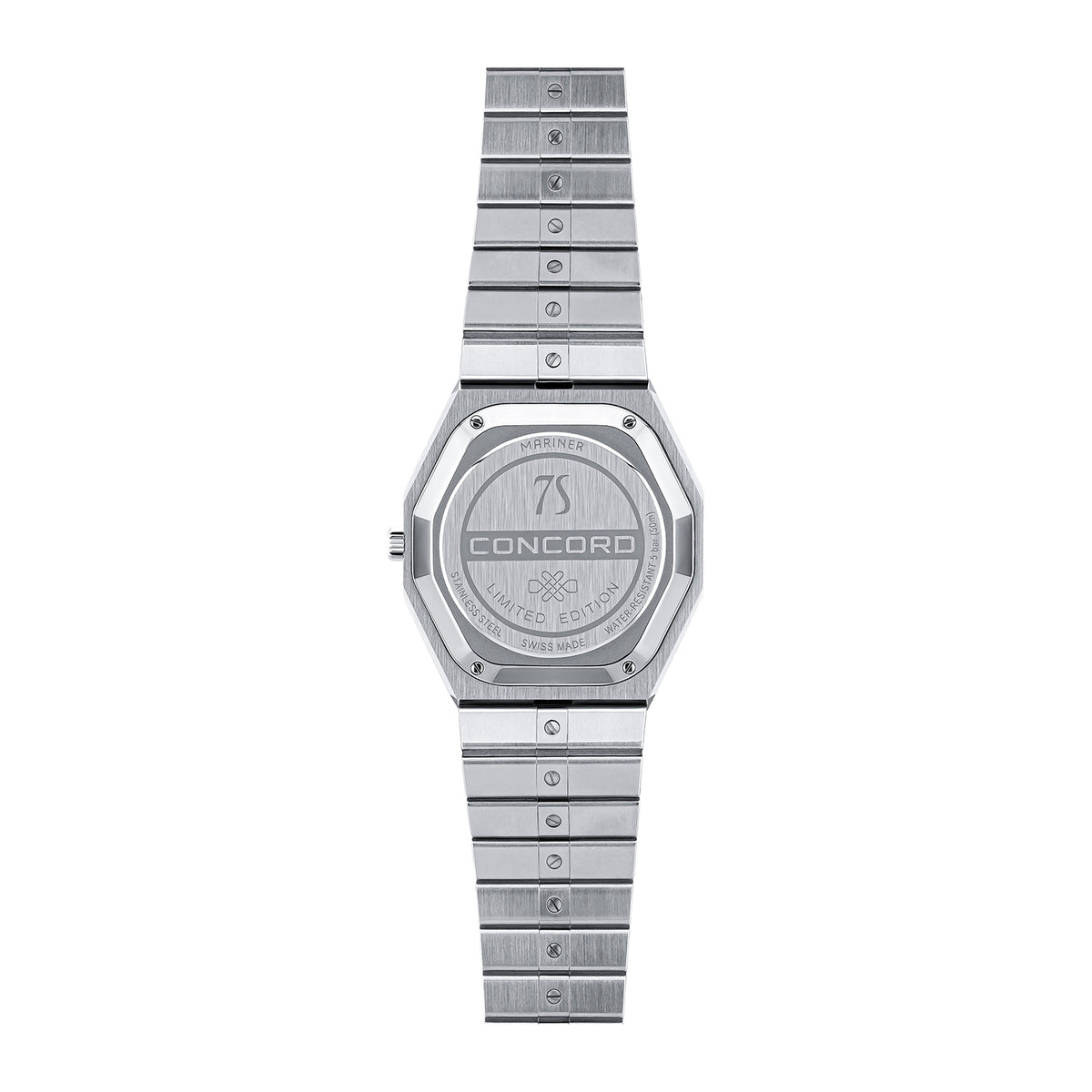 Concord Men's Silver Tone Case Black Dial Quartz Watch