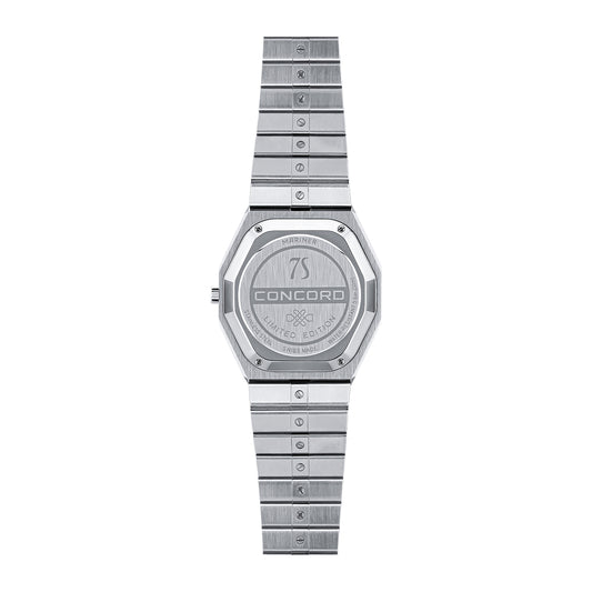 Concord Men's Silver Tone Case Black Dial Quartz Watch