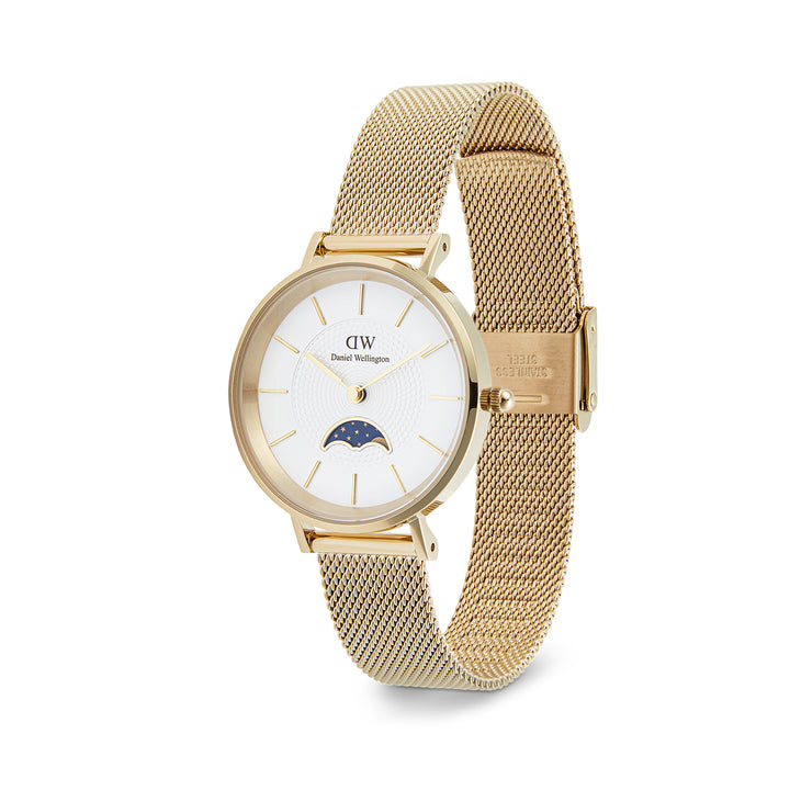 Daniel Wellington Women's Watch White Dial Gold Tone Case Quartz