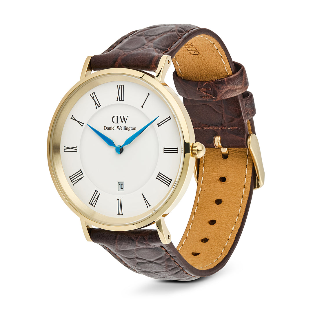 Daniel Wellington  Men's Watch White Dial Gold Tone Case Quartz