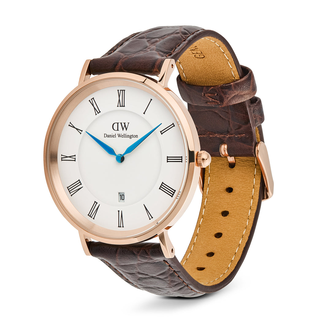 Daniel Wellington  Men's Watch White Dial Rose Gold Tone Case Quartz