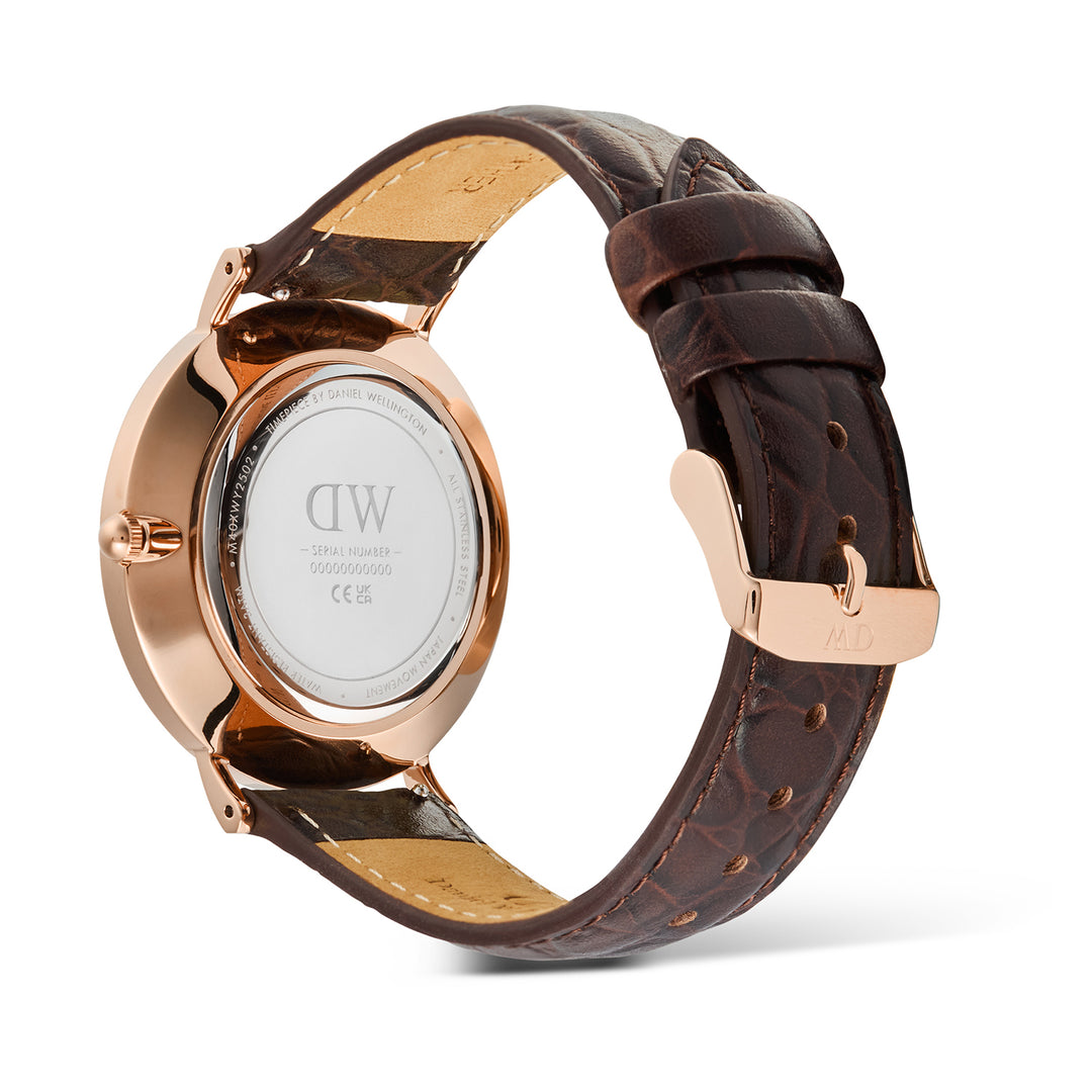 Daniel Wellington  Men's Watch White Dial Rose Gold Tone Case Quartz