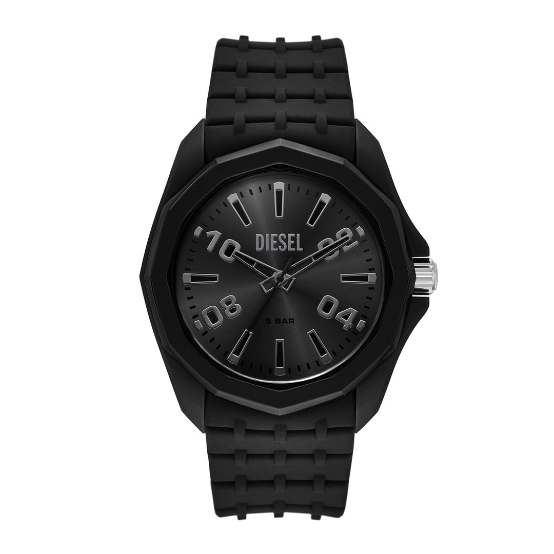 Diesel Men's Stinger Three-Hand Black Silicone Watch