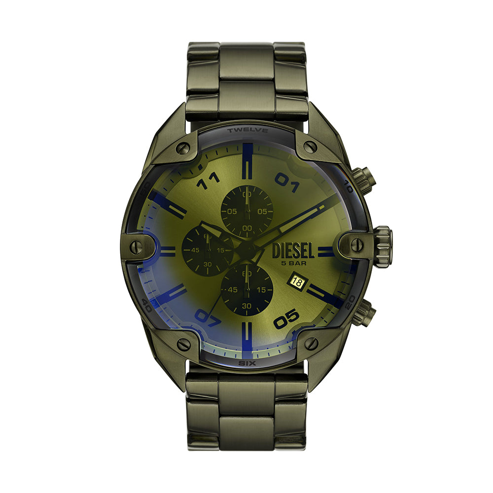 Diesel Spiked Chronograph Green Stainless Steel Watch