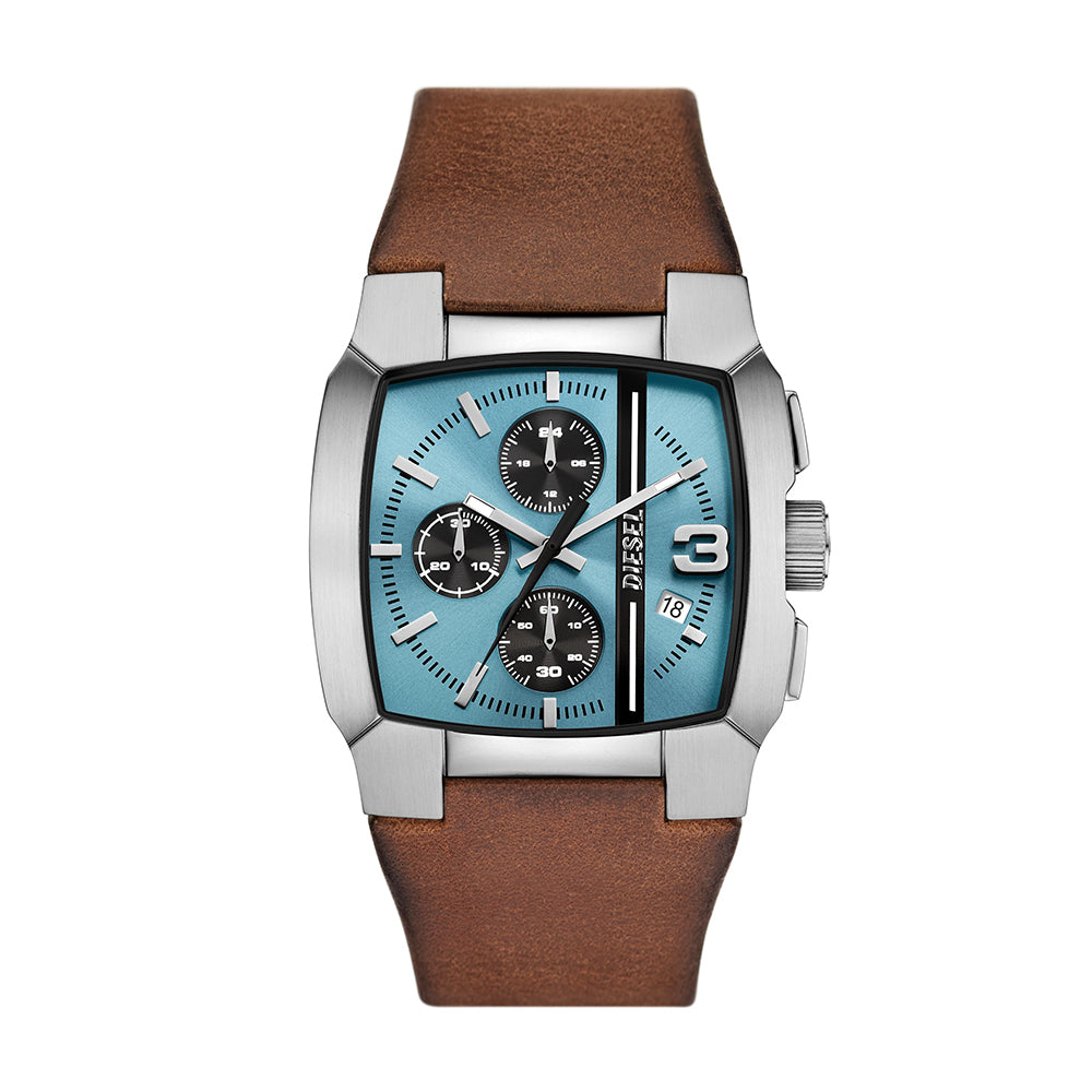 Diesel Cliffhanger Chronograph Brown Leather Watch - DZ4675