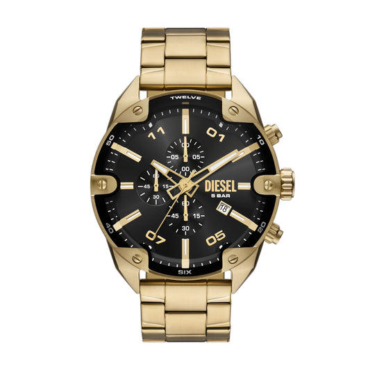 Diesel Spiked Chronograph Gold-Tone Stainless Steel Watch
