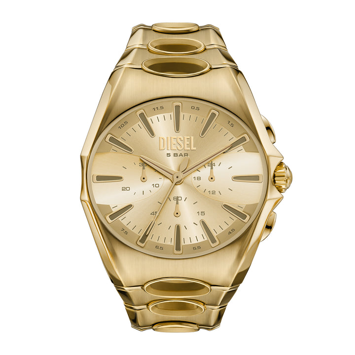 Diesel Men's D-Curve Chronograph Gold-Tone Stainless Steel Watch