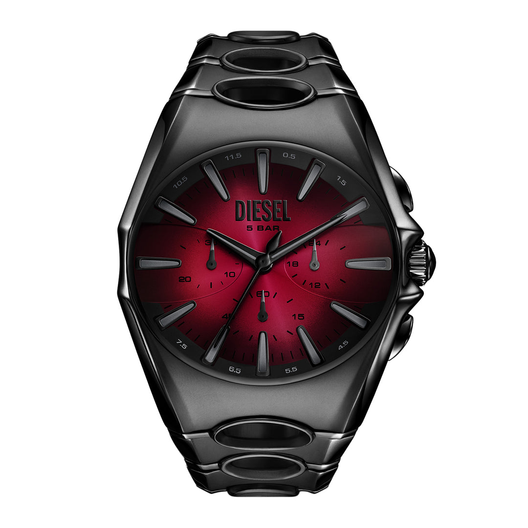 Diesel Men's D-Curve Chronograph Black Stainless Steel Watch