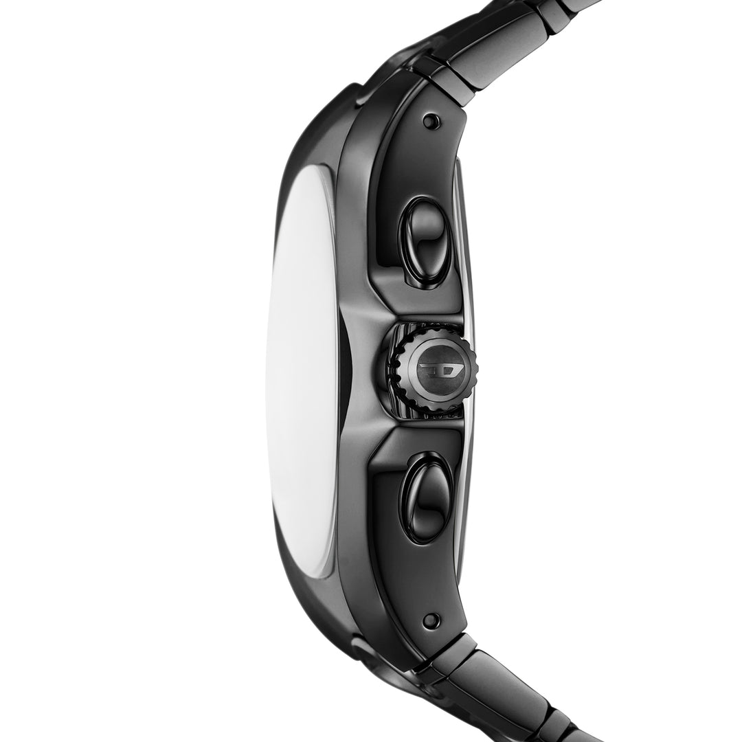 Diesel Men's D-Curve Chronograph Black Stainless Steel Watch