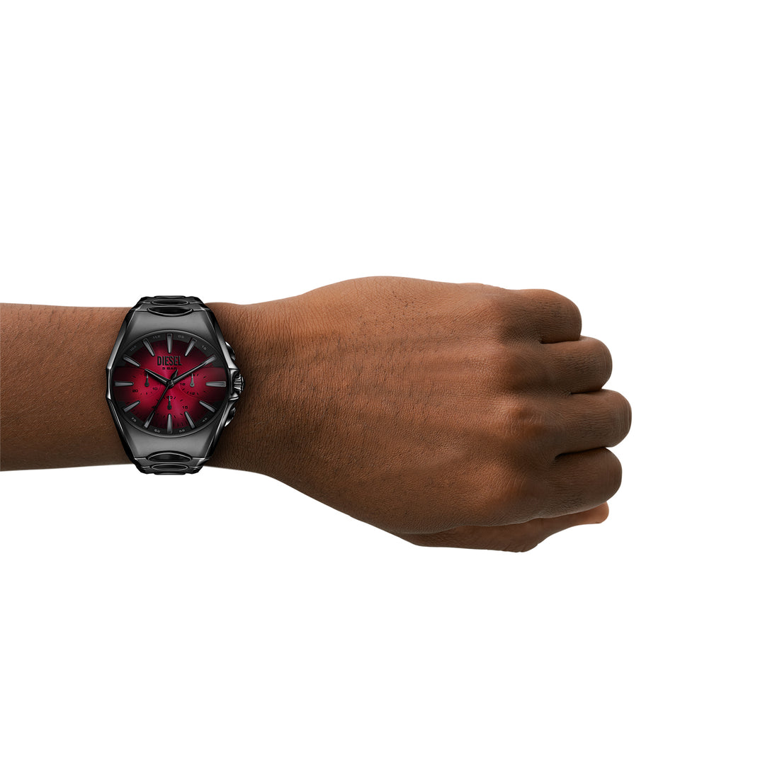 Diesel Men's D-Curve Chronograph Black Stainless Steel Watch